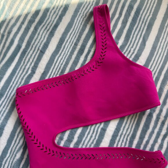 GIGI C France One Piece Lasercut Swimsuit In Fuchsia Pink S - Picture 3 of 6